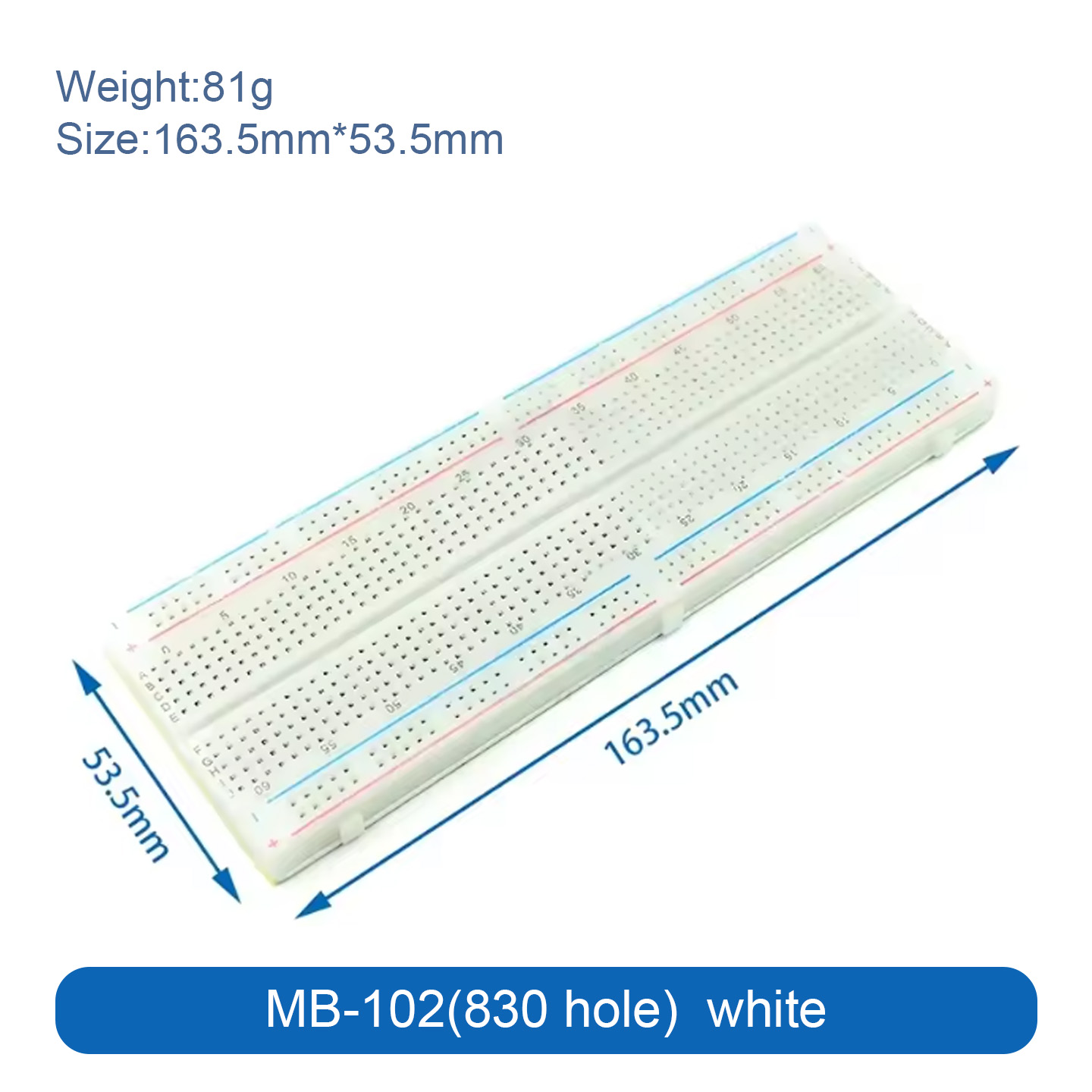 400 830 MB-102 точек макетная  – обзор и цена Breadboard 400 Point