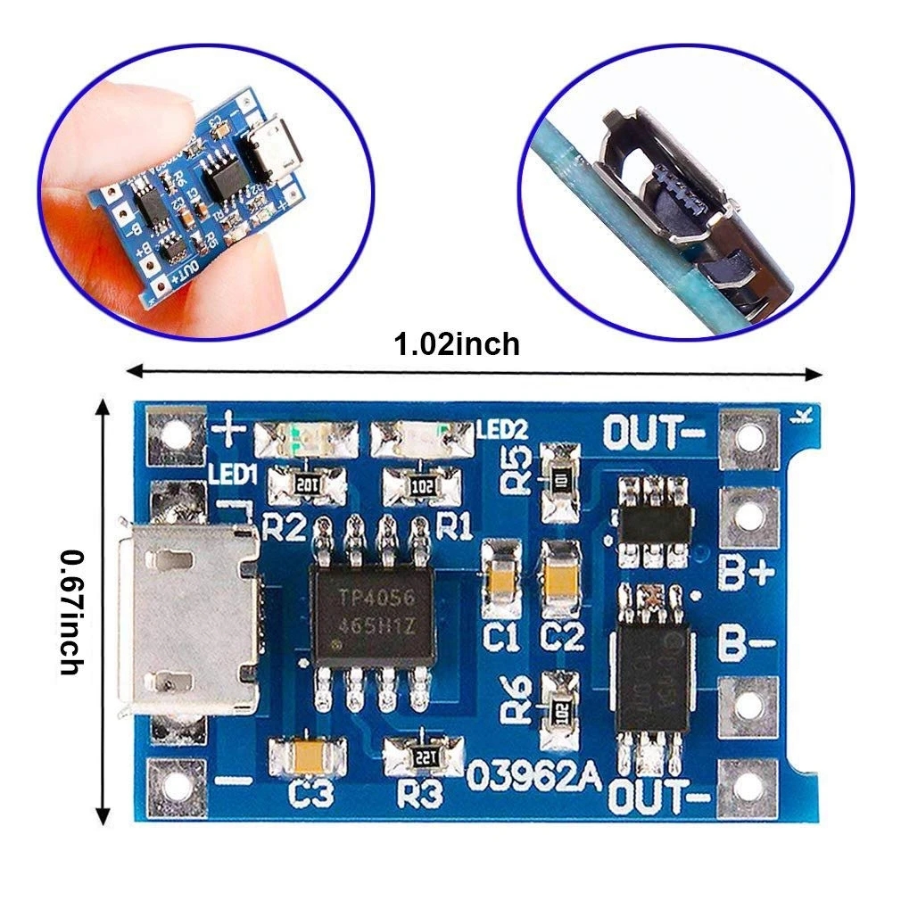 1-20 шт. Type-c/Micro/Mini USB – обзор и цена Tp4056 Module