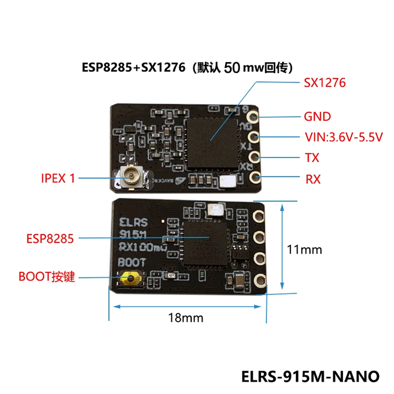 Приемник BAYCK ELRS 900/915 МГ – обзор и цена Ipex Connector
