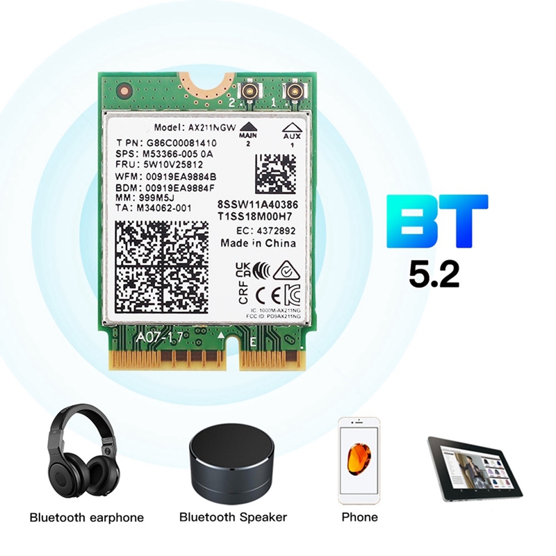 AX211NGW+Wi-Fi 6E M.2 Key E CN – обзор и цена Antenna 2.4Ghz
